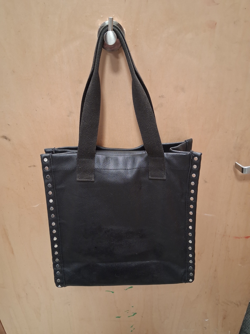 Black Stud-Trim Tote Bag